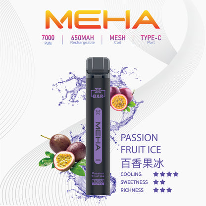MEHA X BAR 魅嗨小黑條7000口一次性電子煙｜輕巧機身・長效續航・濃郁口感體驗-VAKA糖果雲煙館