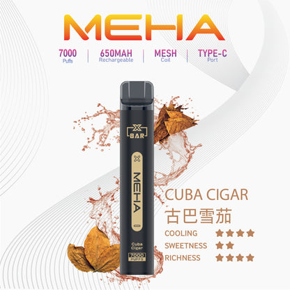 MEHA X BAR 魅嗨小黑條7000口一次性電子煙｜輕巧機身・長效續航・濃郁口感體驗-VAKA糖果雲煙館