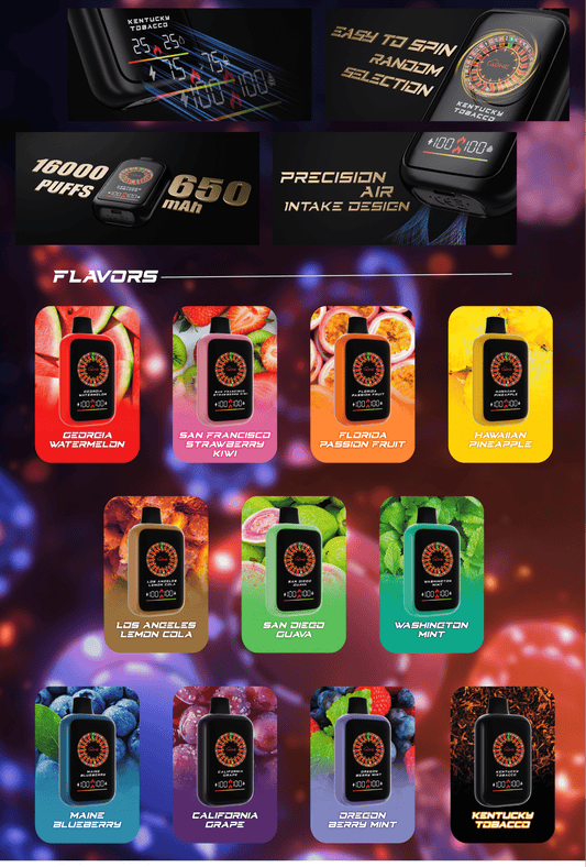 AONE VAPE CASINO X 16000口一次性電子煙｜賭場轉盤互動設計｜雙模式輸出｜RGB燈效智能顯示-VAKA糖果雲煙館