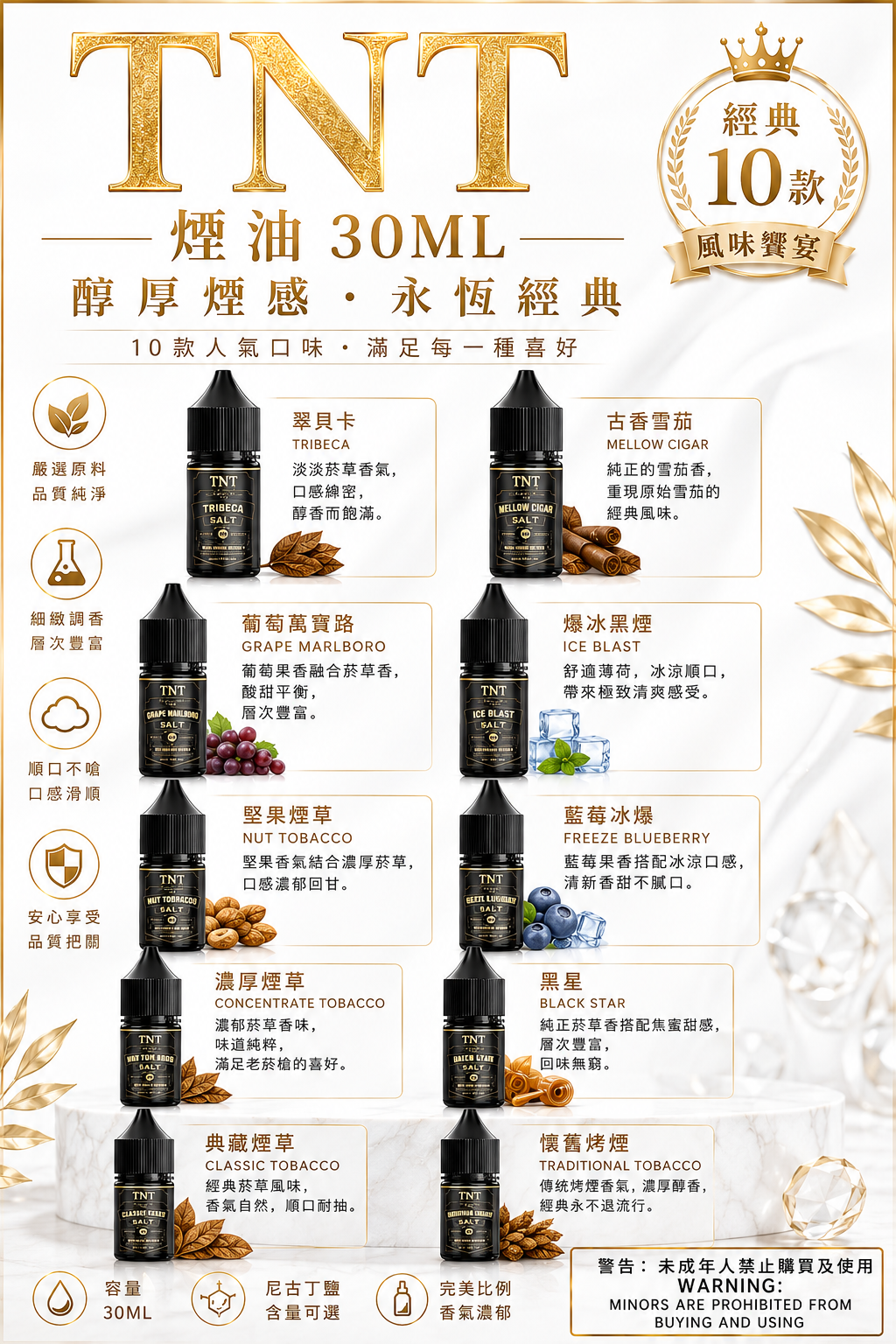 TNT煙油 30ML｜TNT尼古丁鹽電子煙油｜水果冰感多口味小煙油推薦-VAKA糖果雲煙館