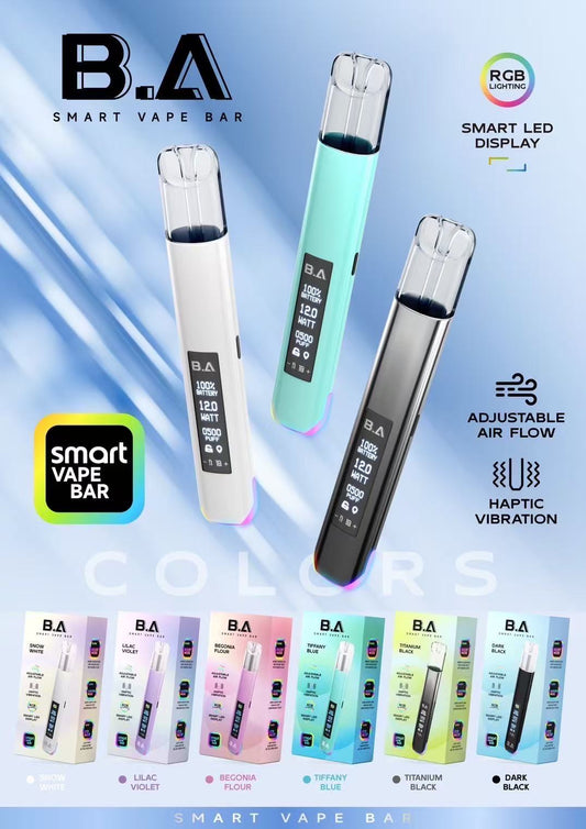 B.A Smart Vape Bar 一代主機｜LED 智慧顯示螢幕｜6-12W 功率可調｜一代煙彈通用-台灣現貨