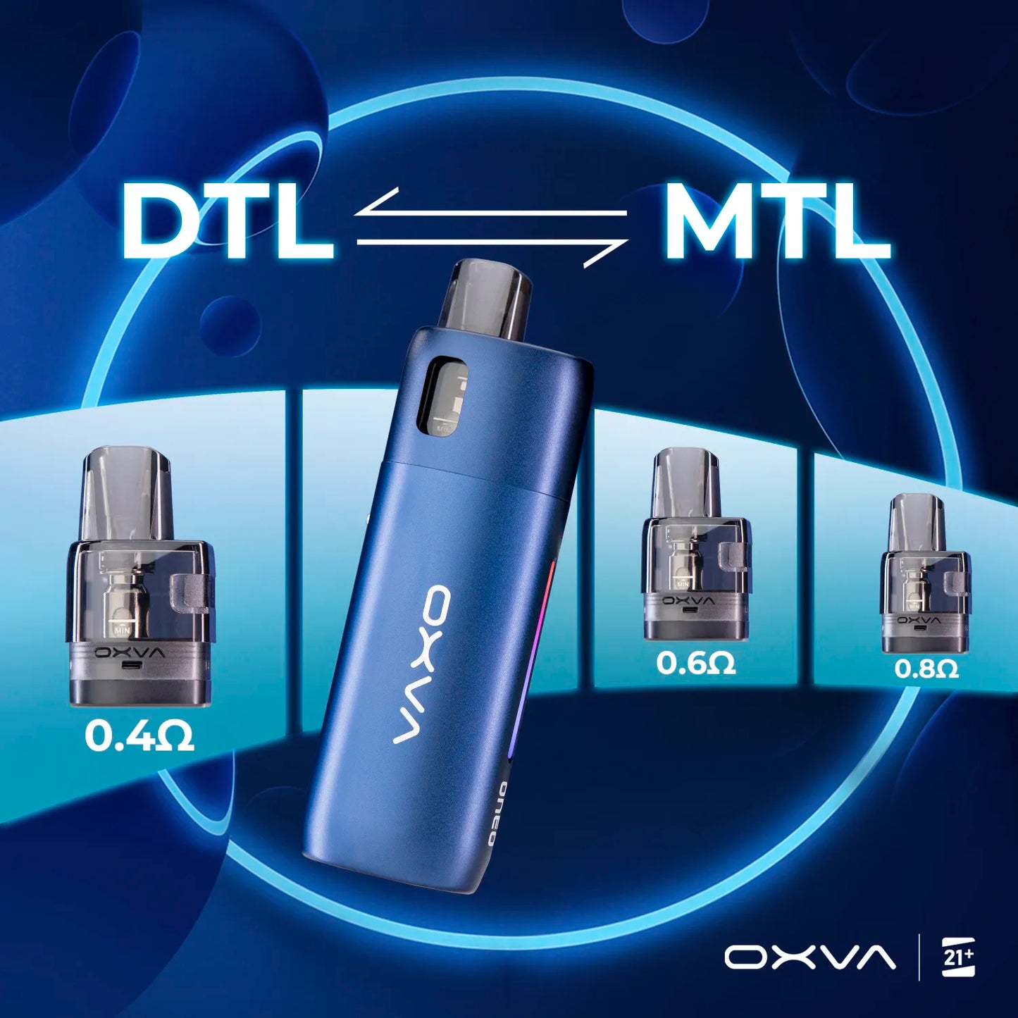 OXVA ONEO 奧尼奧 40W 電子煙主機｜1600mAh大電量｜3.5ML注油空彈｜可調氣流｜RGB燈效-台灣現貨