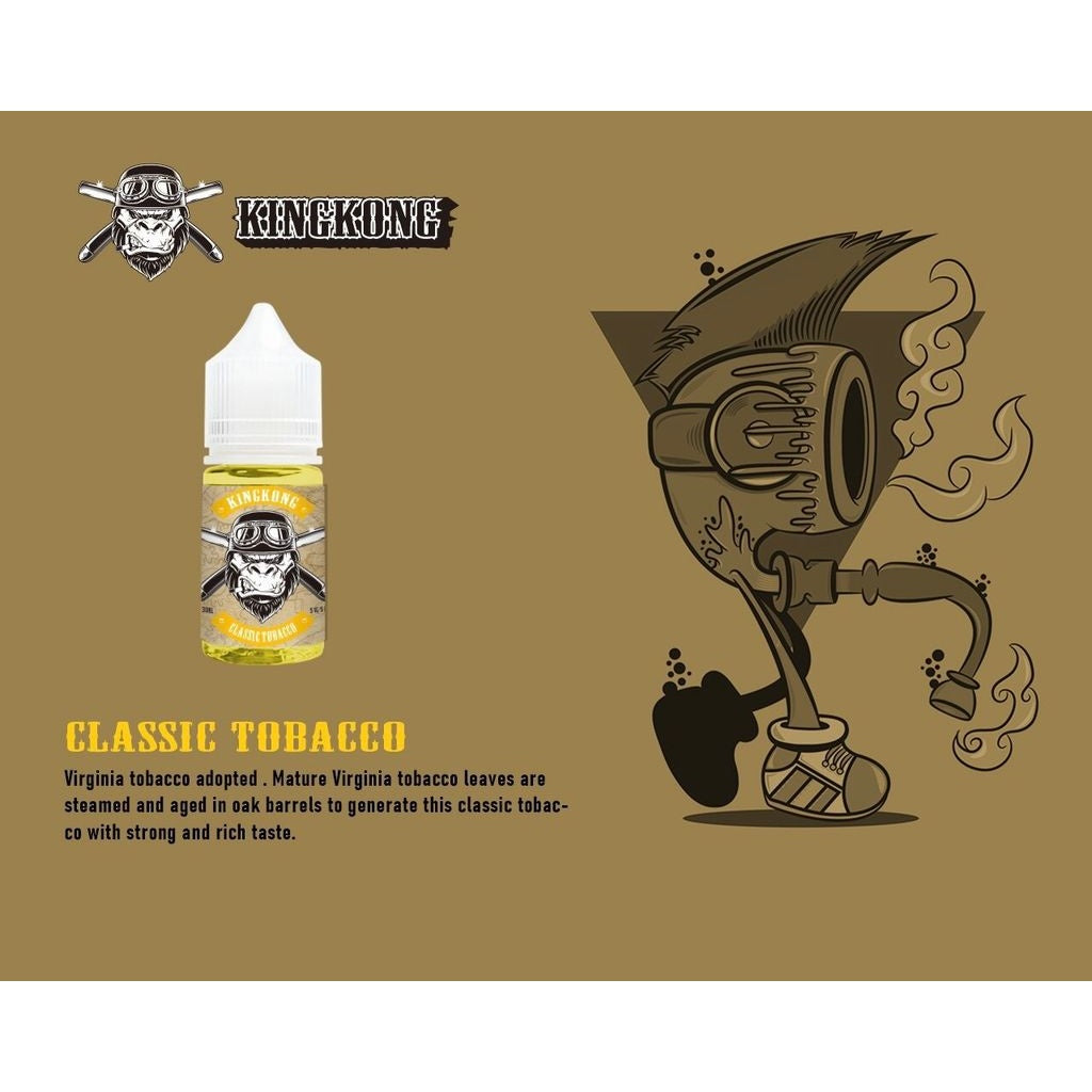 KINGKONG 金剛煙草系列 30ML 尼古丁鹽煙油｜經典醇厚煙草風味-VAKA糖果雲煙館